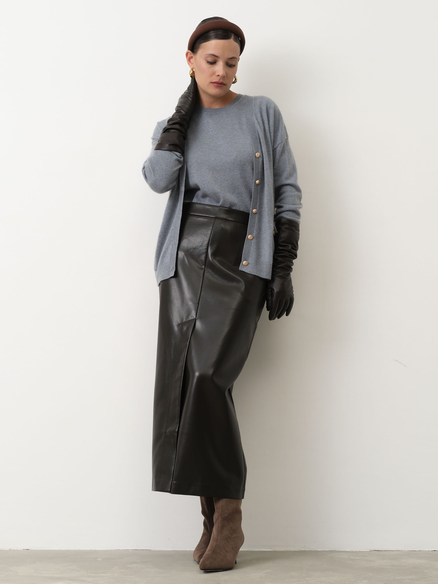 образ с кардиганом из кашемира