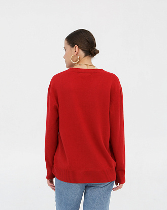 Пуловер кашемировый 3015 красный